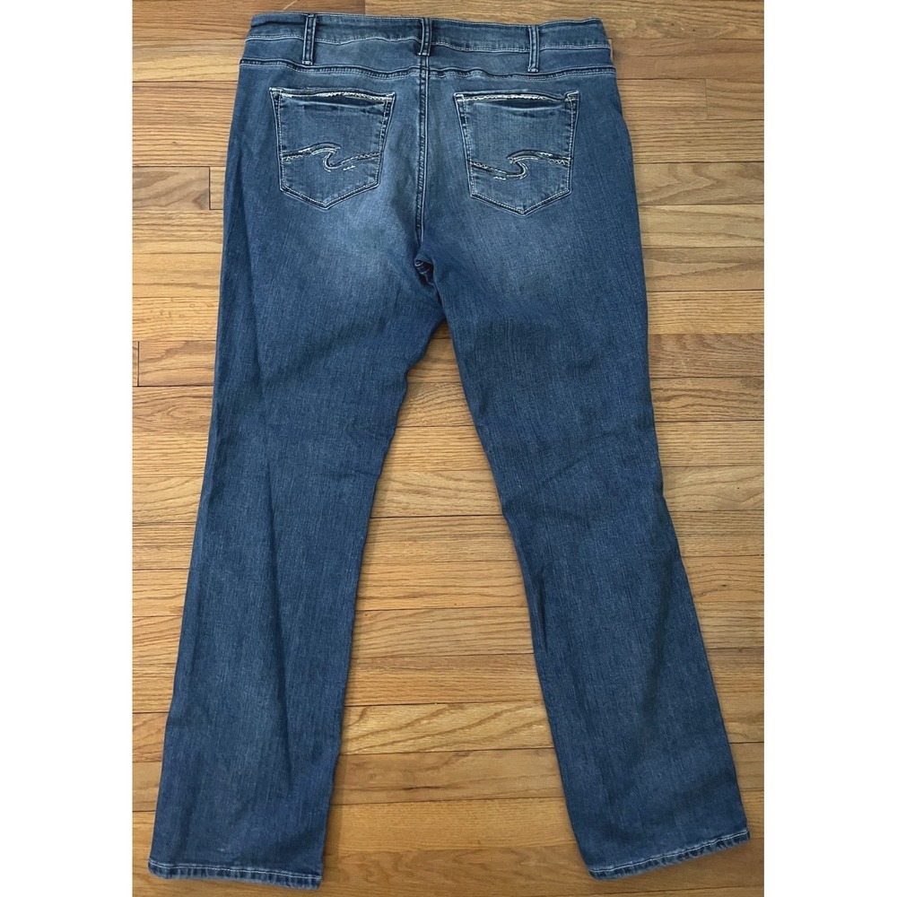 Silver Jeans SUKI Slim Boot Cut Mid-Rise Blue Denim Jeans Women 16W x 33 Plus